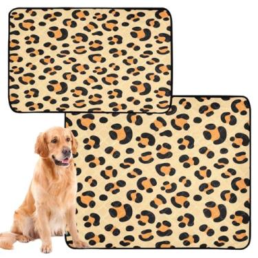 Imagem de CEBUGI Almofadas de xixi laváveis para cães, pacote com 3, almofadas impermeáveis para filhotes de cachorro, antiderrapantes, à prova de vazamento, para cama de cercadinho, com manchas pretas de