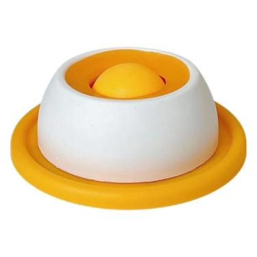 Imagem de predolo Alimentador lento interativo para gatos e cães de pequeno e médio porte, estável conveniente, com brinquedo anti-engasgo. Dispensador de petiscos, Amarelo para Gato