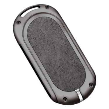 Imagem de Capa de couro para chave de metal de carro compatível com Benz S GLC EQE EQS classe chaveiro acessórios de proteção interna(Gray-Grey)