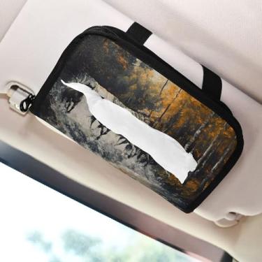 Imagem de SEHANY Suporte de lenços de carro Majestic Horse, caixa de lenços para carro, viseira solar, porta-guardanapos retangular, dispensador de máscara de carro, caixa de lenços de papel para automóveis
