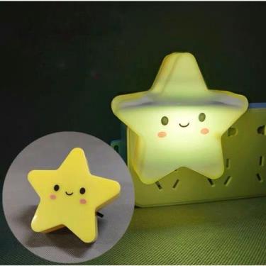 Imagem de Abajur Infantil Menina E Menino Estrela De Led Tomada Parede Luminária