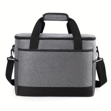 Imagem de Bolsa Térmica Portátil Com Grande Capacidade Ideal Para Piqueniques E Atividades Ao Ar Livre(Cinza)