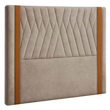 Imagem de Cabeceira Cama Box Casal Queen 160 cm Mali Veludo Bege - Nexta Casa