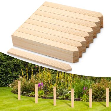 Imagem de 30 peças estacas de madeira 30 estacas de classificação de madeira de 30 cm com ponta afiada estaca de jardim de madeira estaca de sinalização estaca de suporte de plantas para cerca de silte linhas