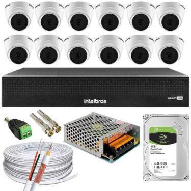 Imagem de Kit 12 Câmeras 1220 D mic Intelbras Com Áudio dvr 1016 C/hd 1TB