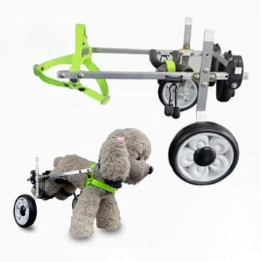 Imagem de Cadeira de rodas ajustável para cães com deficiência - Carrinho de apoio de perna traseira para cães médios - Auxílio de mobilidade durável e confortável para cães com deficiência nas pernas traseiras