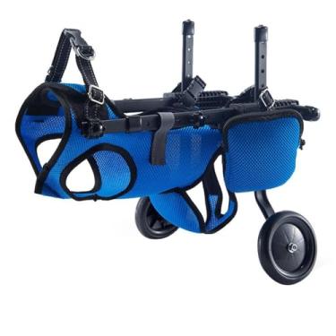 Imagem de Cadeira de rodas ajustável para cães com deficiência - Suporte de duas rodas para pernas traseiras, suporte de perna e suporte de quadril para facilitar a caminhada, ideal para cães feridos e idosos