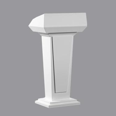 Imagem de Suporte de discurso, recepção de recepção, pódio de madeira maciça para sala de conferências, mesa de recepção para lojas 4S, suporte de anfitrião, suporte de palestras pequeno design moderno - ideal