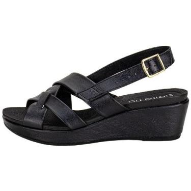 Imagem de Sandália feminina anabela beira rio 8381322, Preto, 36