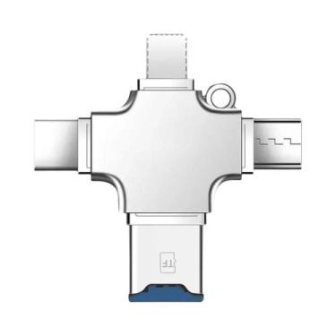 Imagem de Leitor De Cartão De Memória Universal 4 Em 1 Micro SD Para iPhone iPad