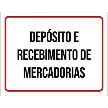 Imagem de Kit 10 Placas Sinalização - Depósito Recebimento Mercadorias - Sinaliz