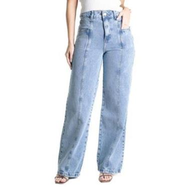 Imagem de Calça Jeans Sawary Wide Leg - 281276 - Azul medio 34-Feminino