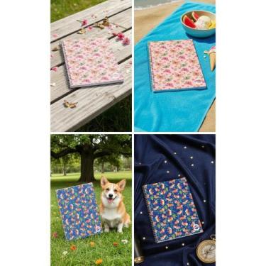 Imagem de Kit 4 Cadernos Femininos 1 Matéria Capa Dura - Congratulations Store