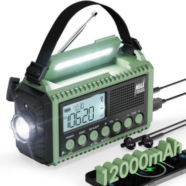 Imagem de Radio de Emergencia Roxicosly 12000mAh Solar con Manivela y Protección