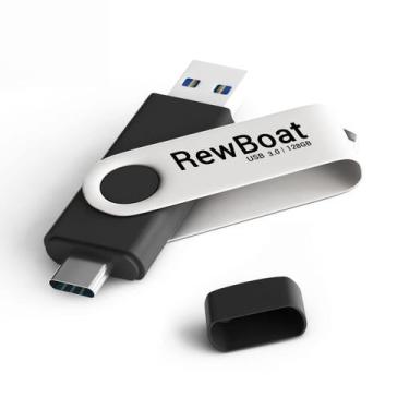 Imagem de Unidade flash REWBOAT 128GB Tipo C 2 em 1 OTG USB 3.0 + USB C