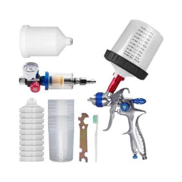Imagem de Kit De Pistola De Pintura Automotiva HVLP 1.4/1.7mm Com Adaptador Regu