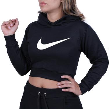 blue nike cropped moletom com capuz