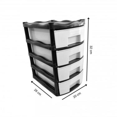 Imagem de Gaveteiro Organizador 4 Gavetas Plástico Médio