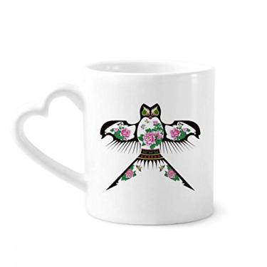 Imagem de Cultura Chinesa tradicional padrão de pipa caneca café cerâmica copo de coração de vidro