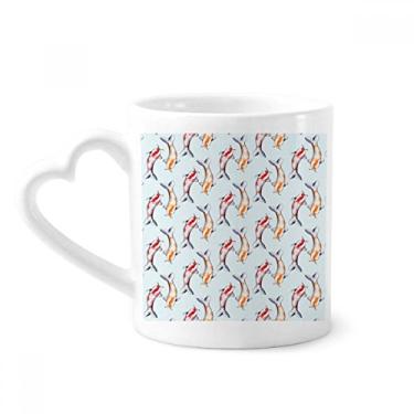 Imagem de Par de canecas de café de cerâmica com padrão de peixe chinês xícara de coração de vidro