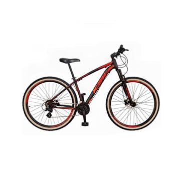 Imagem de Bicicleta Aro 29 Ksw Xlt 24v Freio a Disco Garfo Com Suspensão Mtb 29 Alumínio Pneu com Faixa Bege (17, Preto/Vermelho/Laranja)