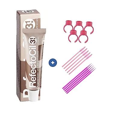 Imagem de Tinta Para Sobrancelhas Refectocil Castanho Claro N° 3.1 15ml + Acessórios