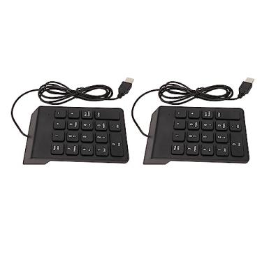 Imagem de Teclado Numérico 18 Teclas Com Fio Teclado Numérico Linha de 4,9 Pés para PC (2 pacotes)