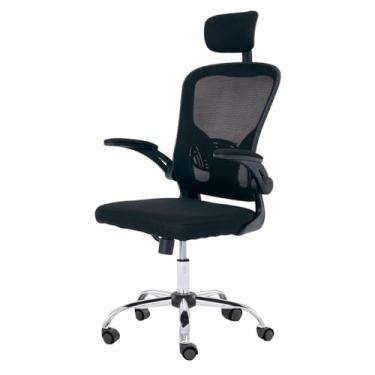 Imagem de Cadeira de Escritório Presidente The Best Mesh, Costas Médias, Apoio de Cabeça e Lombar Ajustáveis, para Escritório Doméstico ou Executivo, Preta