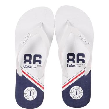 Imagem de Coca-Cola, SANDÁLIA CHINELO DE DEDO MASCULINO COCA COLA SPRINT CC4441 Cor:Branco;Tamanho:41/42