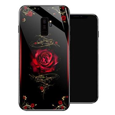 Imagem de Capas para Samsung Galaxy S9 Plus, capa traseira com design de padrão de vidro temperado [absorção de choque] moldura amortecedora de TPU macio suporte legal criativo Fashoin capa para Samsung Galaxy