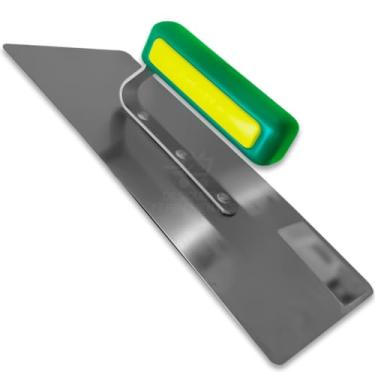 Imagem de Desempenadeira Massa Corrida Efeito Decorativo De Aço Inoxidável Galo 113/01 120x290mm P/Pedreiro Cristal Ferramenta Profissional