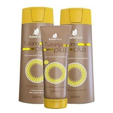 Imagem de Kit Cabelos Secos e Ressecados BARROMINAS Tutano Plus Shampoo + Condicionador + Creme para Pentar