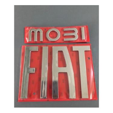 Imagem de Emblema Letreiro Mobi Mais Fiat Modelo 2016 Acima Peça Cromada