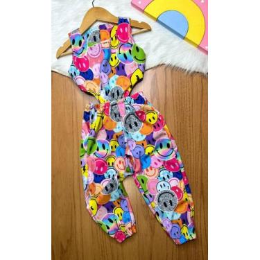 Imagem de Macacão Longo Verão Dia a DIa Meninas Estiloso Detalhe Cintura - Pingo