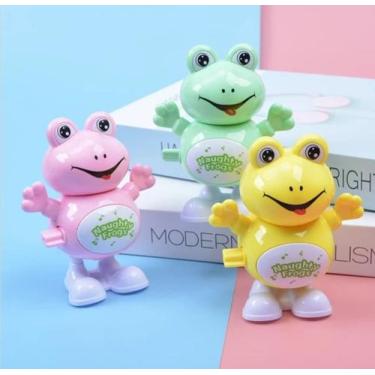 Imagem de Brinquedo Sapo a Corda Pula Pula Royal Toys Sapinho Colorido Infantil 