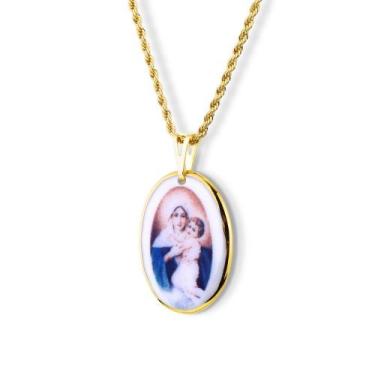 Imagem de Pingente Medalha Mãe Rainha Nossa Senhora Schoenstatt em porcelana pin