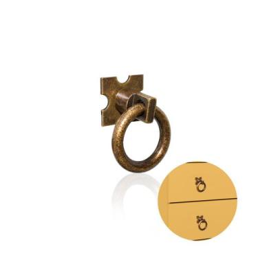 Imagem de Puxador Para Portas E Gavetas Argola 37 Mm Ouro Velho - Bigfer