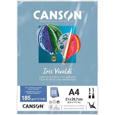 Imagem de Pct Papel Iris Vivaldi 25fls A4 185gr Canson Escolha a Cor, AZUL CLARO