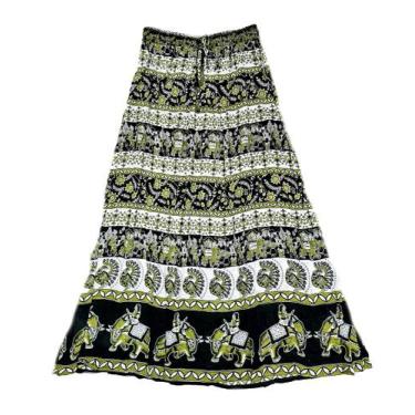 Imagem de Saia Indiana Maia Cigana Rodada Longa Vários Modelos - Bali, Verde, M