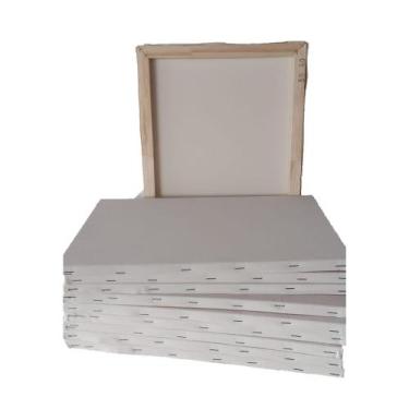 Imagem de tela para pintura 30x40 com 10 unidades grampreada na lateral da tela 