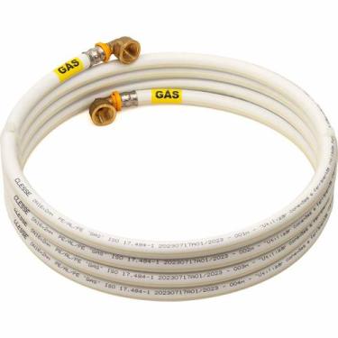 Imagem de Kit 5 Metros 16mm Tubo PEX GÁS Multicamadas + 2 Cotovelos