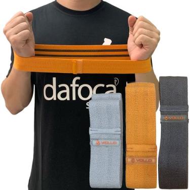 Imagem de Kit 3 Faixas Elásticas Para Treino em Tecido Reforçado Vollo VP1085 Le