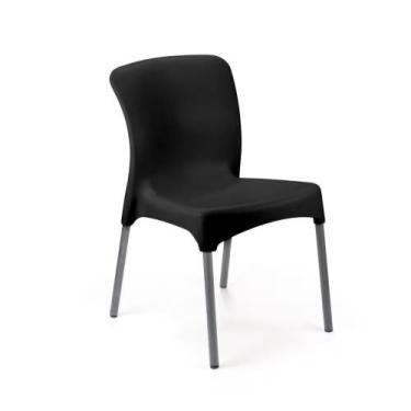 Imagem de Cadeira Injeplastec Sec Line Pés de Alumínio, Preto