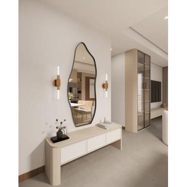 Imagem de Espelho Decorativo Moldura de Aluminio E06 150 x 60 Orgânico Lapidado 