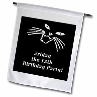 Imagem de 3dRose fl_16328_1 Bandeira de jardim para festa de sexta-feira o 13º aniversário, 30 x 45 cm