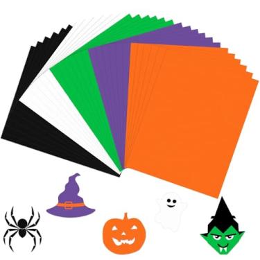 Imagem de JULBEAR 30 peças de papel grosso para Halloween, 180 g de papel cartolina de 21,6 x 28 cm, cartolina impressa de espessura média para confecção de cartões de Halloween, artes e artesanato, convites,