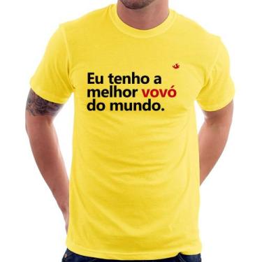 Imagem de Camiseta Eu tenho a melhor vovó do mundo - Foca na Moda, Amarelo, G