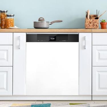 Imagem de QUGRL Capa Magnética Para Porta Frontal De Máquina De Lavar Louça Branca, Capa Decorativa Para Geladeira, Adesivo Magnético Para Painel De Máquina De Lavar, Decalque Para Utensílio De Cozinha 23 X 2