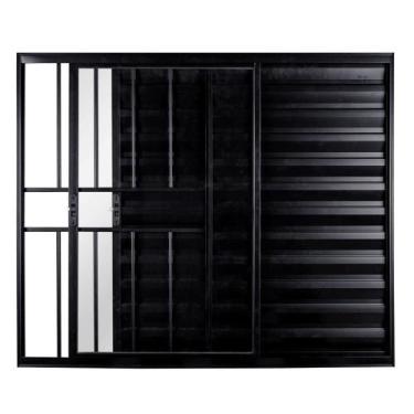 Imagem de VENEZIANA 3 FOLHAS L-20mm C/ GRADE PRETA - Inove Esquadrias