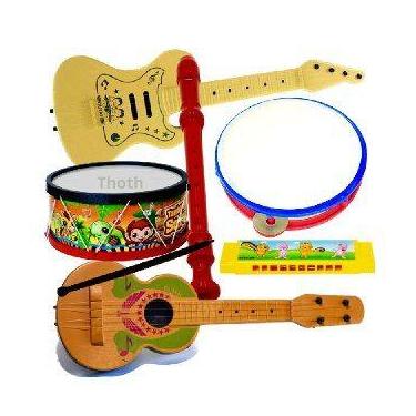 Imagem de Kit 6 Intrumentos Musicais Gaita Viola Brinquedo Educativo - GoalKids